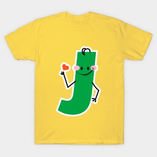 Playful Kids' Letter J - Funny Monogram T-Shirt